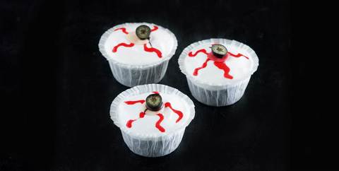 Halloween-muffins med øyne