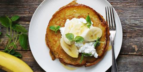 Bananpannekaker med mandelmel